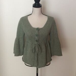 Fenn Wright Manson Olive Green Wool Cardigan Sz-L
